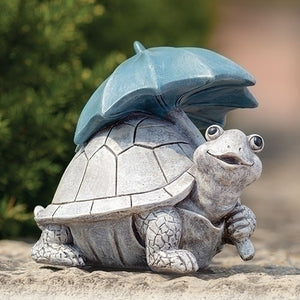 7" Turtle with Umbrella Garden Statue