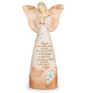Safe In God's Hands Sympathy Angel Figurine with Butterfly 8.25"