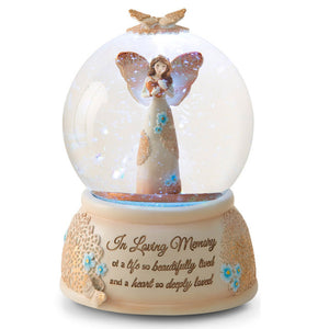 In Loving Memory LED Light Up 100mm Angel Musical Water Globe