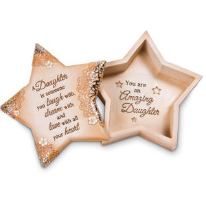 Daughter Keepsake Box Star Shaped 4"