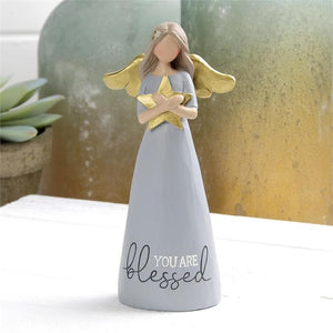 You are Blessed Angel Figurine Holding Gold Star