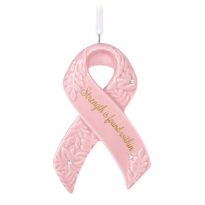 Hallmark 2023 Strength Within Pink Ribbon Porcelain Ornament Benefiting Susan G. Komen®