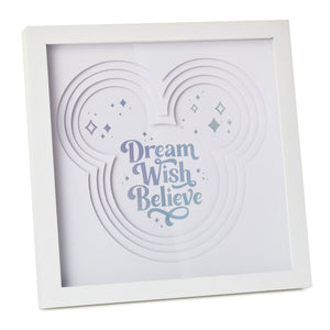 Hallmark Disney 100 Years of Wonder Dream Wish Believe Framed Art, 10.5x10.5