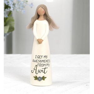 I Get My Awesomeness From My Aunt Mini Angel Figurine 5"