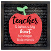Big Heart Teacher Apple Box Sign 6" x 6"