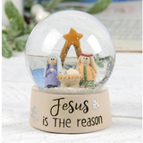Jesus is the Reason Nativity Holy Family Mini Water Globe 3.25"