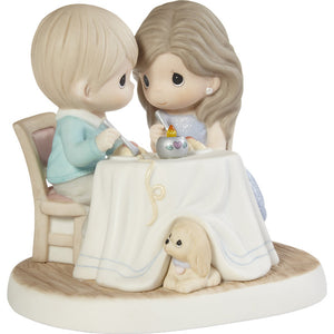 Precious Moments Couple Having Candlelight Dinner Figurine You Make My Heart Glow