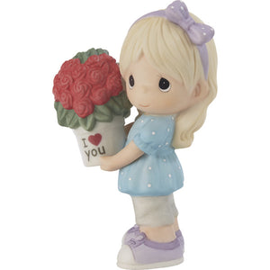 Precious Moments My Love For You Continues to Grow Girl with Roses Figurine