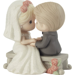Precious Moments Bride And Groom Sitting On Bench Figurine You’re My Always