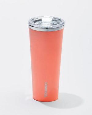 Corkcicle Triple Insulated Stainless Steel Travel Tumbler Peach Echo 24 oz