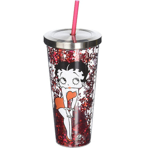 Spoontiques Betty Boop Glitter Cup with Straw