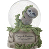 Precious Moments Sloth on Tree Always Be Curious Giving And Free Musical Snow Globe