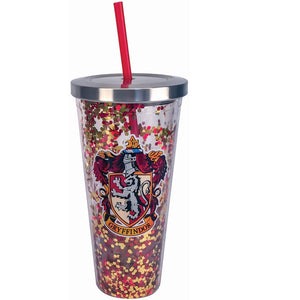 Harry Potter Gryffindor Glitter Cup with Straw 20 oz.