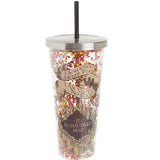 Harry Potter Solemnly Swear Glitter Cup w/Straw, 20 Ounces