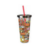 Friends Central Perk Couch Icons Glitter Cup with Straw