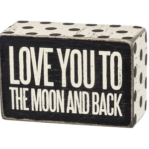 Box Sign Love You To The Moon And Back