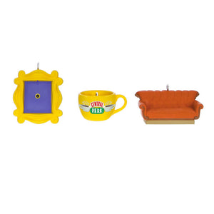 Hallmark 2023 Mini Friends Coffee Cup, Frame and Couch Ornaments, Set of 3