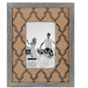 Malden Bainbridge Burlap Distressed Wood with Lattice Silkscreened Mat 4"x6" Photo Frame