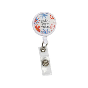 Teachers Shape Badge Reel