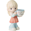 Precious Moments Blonde Girl Holding Mug With MOM Acronym Figurine