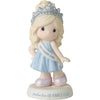 Precious Moments Girl Wearing Birthday Sash And Tiara Figurine