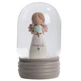 4.25" March Birthstone Angel Snow Globe