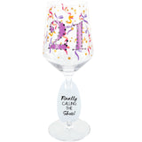 21 Birthday Wine Glass with Gemstone 17 oz.