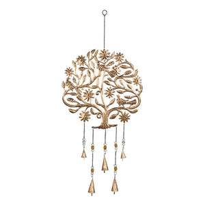 Gold Tree of Life Garden Bell Windchime