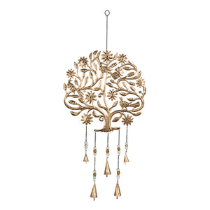 Gold Tree of Life Garden Bell Windchime