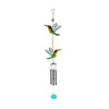Tiered Hummingbird Garden Wind Chime with Stainless Glass Finish