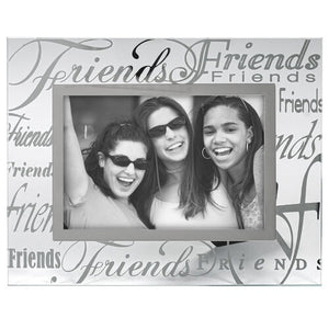 Malden Friends All Over Silver Metallic 4"x6" Glass Photo Frame