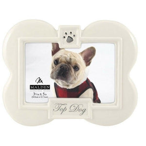 Malden Glazed Ceramic "Top Dog" 3.5"x5" Photo Frame