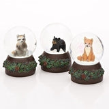 Baby Fox Racoon Black Bear Snow Water Globe