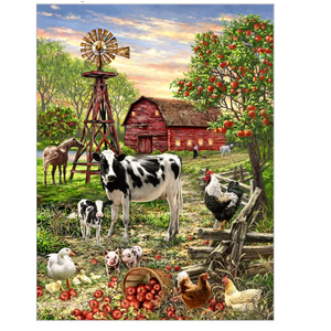 Springbok Barnyard Animals 500 Piece Puzzle Made in the USA