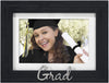 Graduation 4x6 or 5x7 Frame with Rustic Black Finish and Silver Grad Embellishment