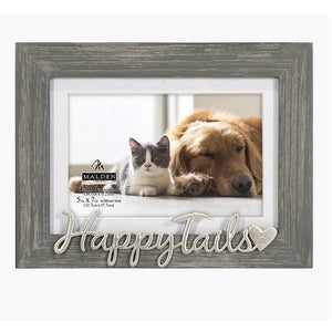 Malden Happy Tails 4"x6" or 5"x7" Photo Frame in Rustic Gray