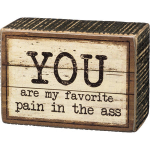Rustic Box Sign You Are My Favorite Pain In the Ass