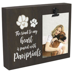 Malden The Road to My Heart is Paved with Paw Prints 4"x6" Photo Clip Photo Frame