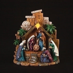 Holy Family Nativity in Creech with Three Kings and Light Up Star