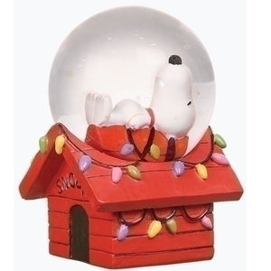 Snoopy Laying on Holiday Dog House 45mm Mini Water Globe