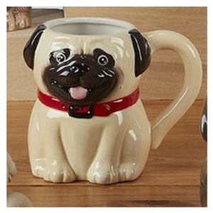 Sculpted 3-Dimensional 18 oz. Dog Mug Pug