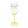 12 oz. Color Changing Wine Glass 50th Birthday Confetti Design