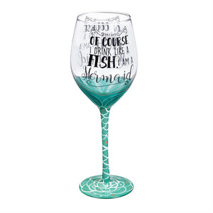 I'm a Mermaid 12 oz. Wine Glass with Box