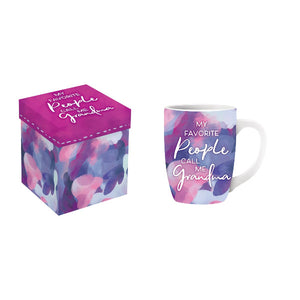 My Favorite People Call Me Grandma 14 oz. Ceramic Mug with Matching Gift Box