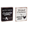 Wood Sign Kitchen Closed Wicked Chicken Lay Deviled Eggs