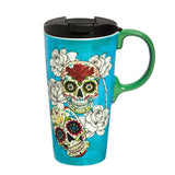 Day of the Dead 17 oz. Blue Travel Cup with Matching Gift Box