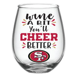 NFL® San Francisco 49ers 17 oz. Stemless Wine Glass