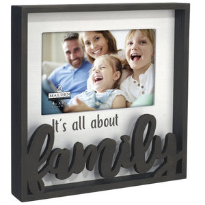 Malden It's All About Family Laser Cut 3 Dimensional 4"x6" Photo Frame