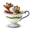 Jim Shore Disney Cinderella Jaq and Gus in Tea Cup Figurine