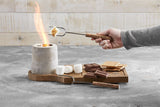 S'More Roasting Board Set of 4 with Skewers and Mini Fire Pit